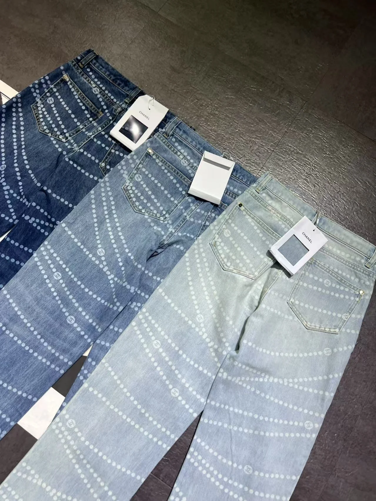 25p Spring/Summer New Arrival Pearl Denim Straight Leg Pants
