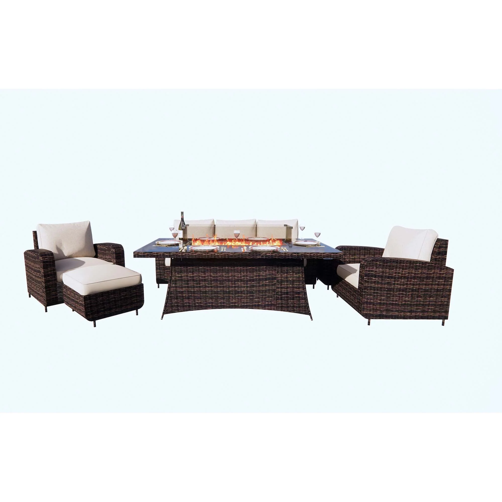 Direct Wicker 6-Piece Outdoor Patio Furniture Set with 72