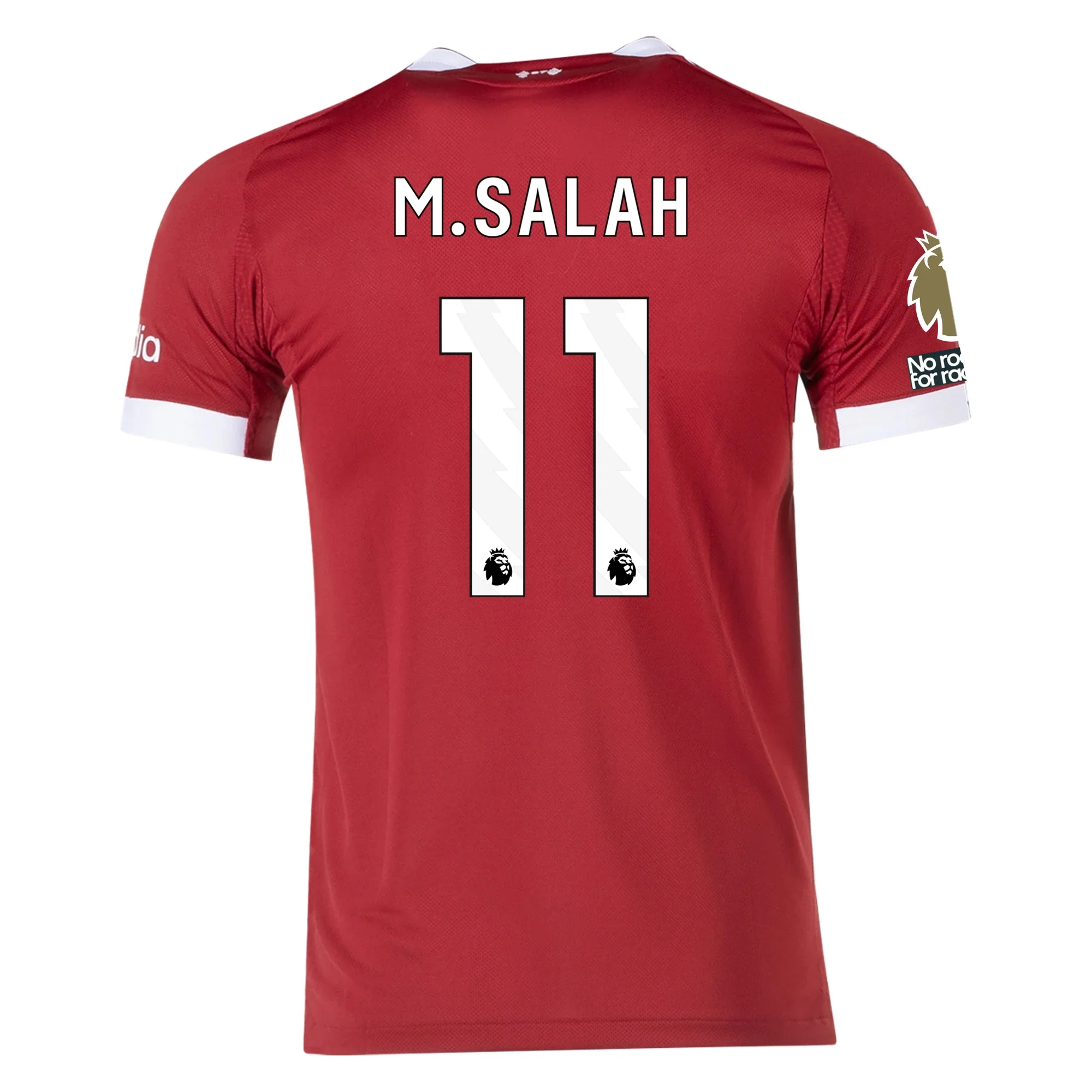 adidas Men's Liverpool FC Authentic M. Salah Home Jersey 25/26 w/ EPL + NRFR Patches (Strawberry Red)