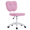 BTMWAY Office Chair, Velvet Upholstered Tufted Button Home Office Chair with Golden Metal Base, Adjustable Height, Swivel Ergonomic Task Chair, Luxury Desk Chair Computer Chair, Beige