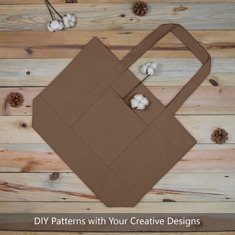 CANVORY 1-Pack Canvas Tote Bag with an External Pocket