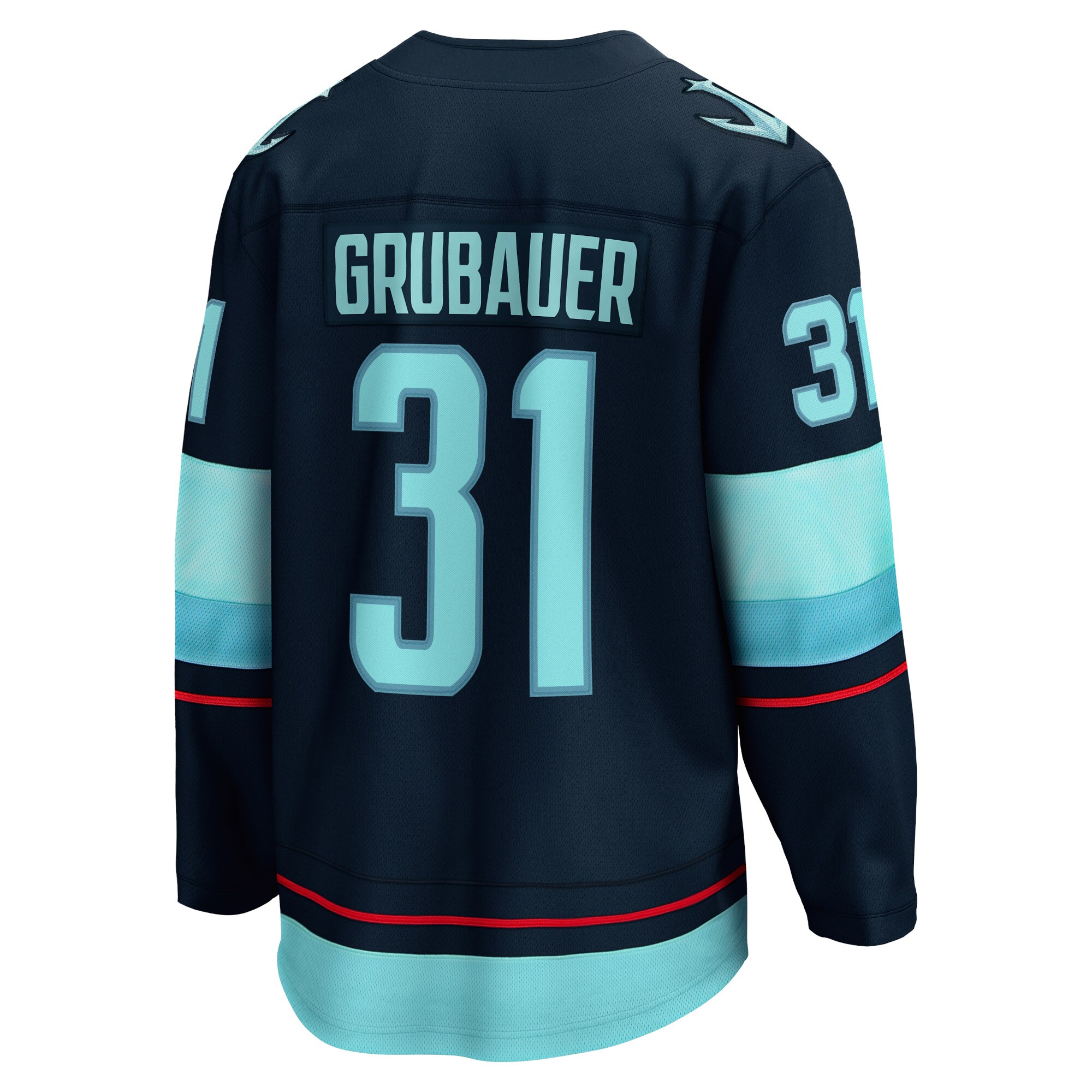 Philipp Grubauer Seattle Kraken Fanatics Home Premier Breakaway   Jersey – Deep Sea Blue