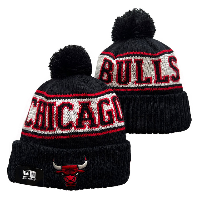 Chicago Bulls New Era Throwback Repea Cuffed Knit Hat with Pom