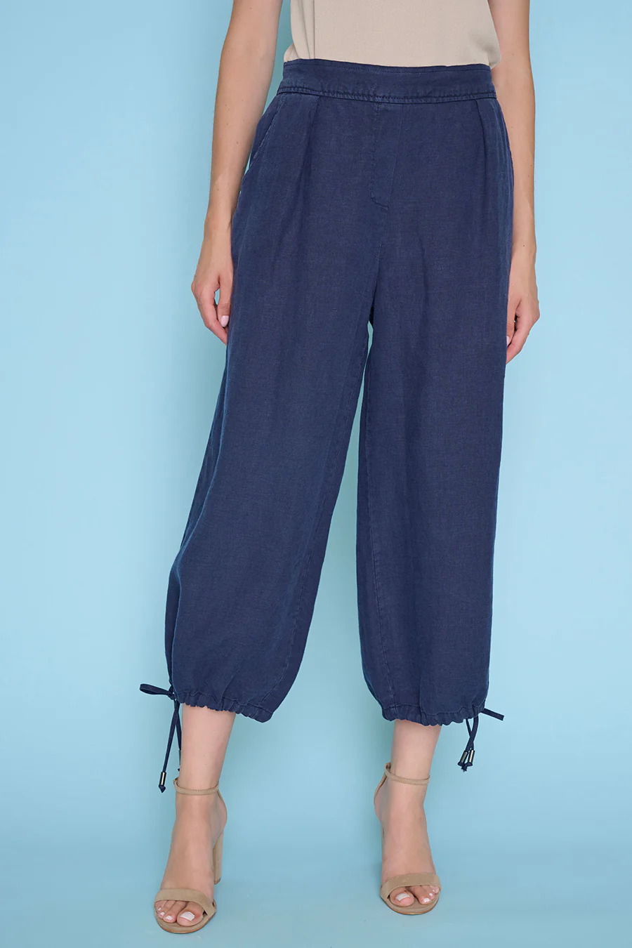 Tie-Hem Cropped Pants