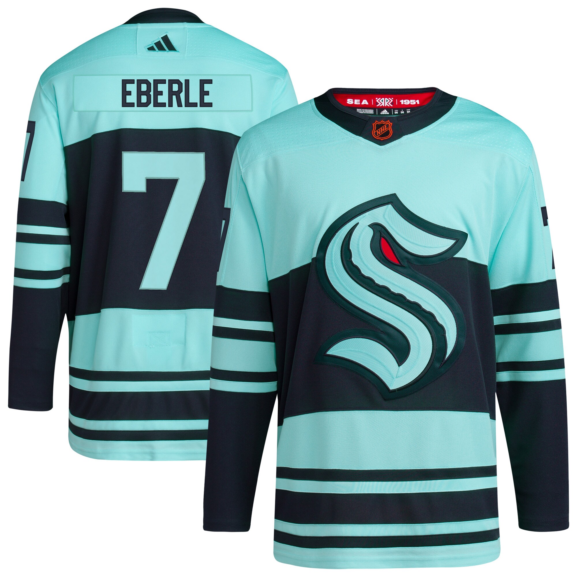 Jordan Eberle Seattle Kraken  Reverse Retro 2.0    Jersey – Light Blue