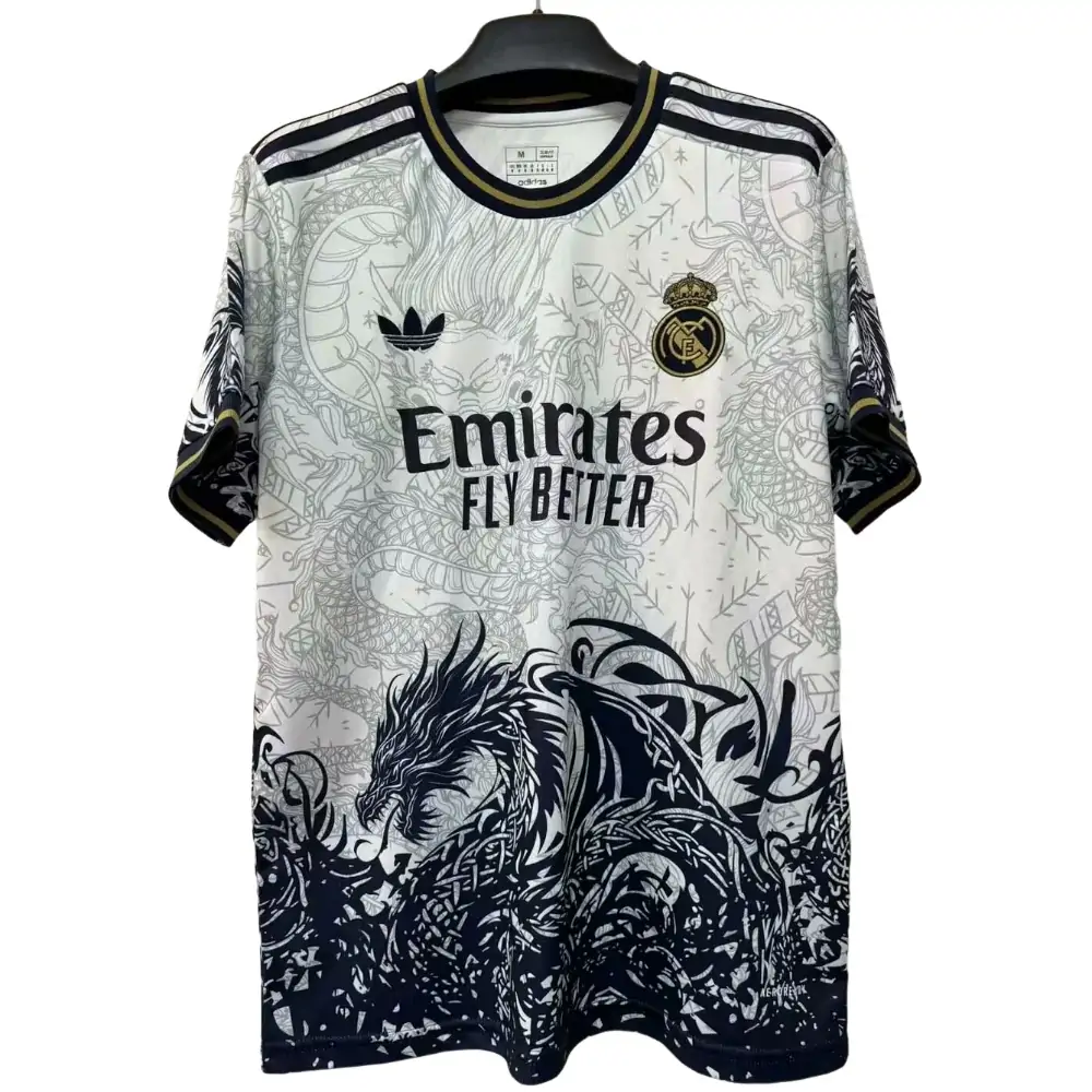 2025-26 Real Madrid Dragon Blue Crew Neck Jersey - Fans Edition