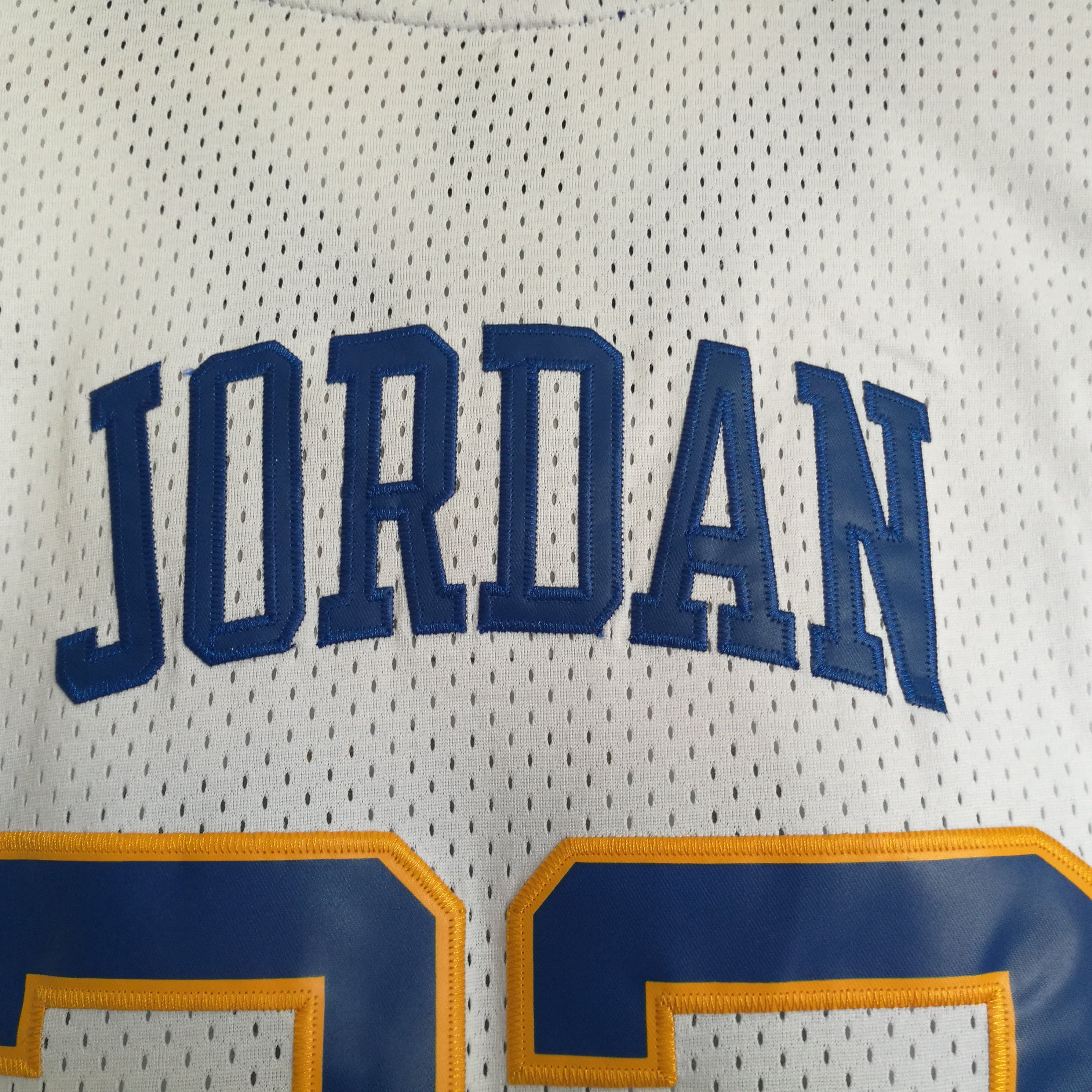 Jordan Laney High School No. 23 White Premium Mesh Jersey