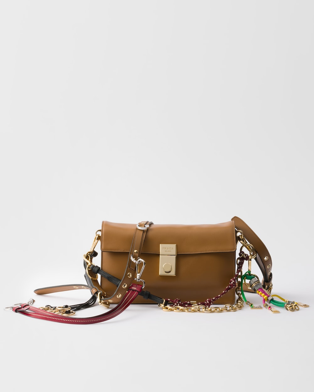 Soft Sound Small Leather Shoulder Bag With Charms