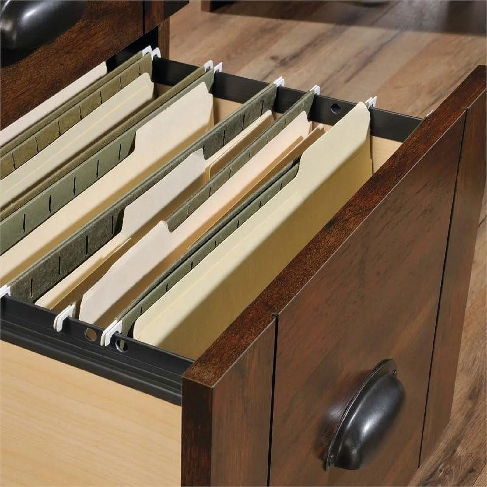 Pemberly Row Corner Computer Desk in Curado Cherry