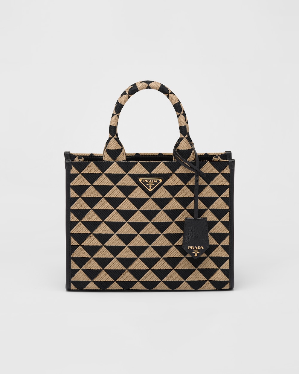 Small Symbole Embroidered Fabric Handbag