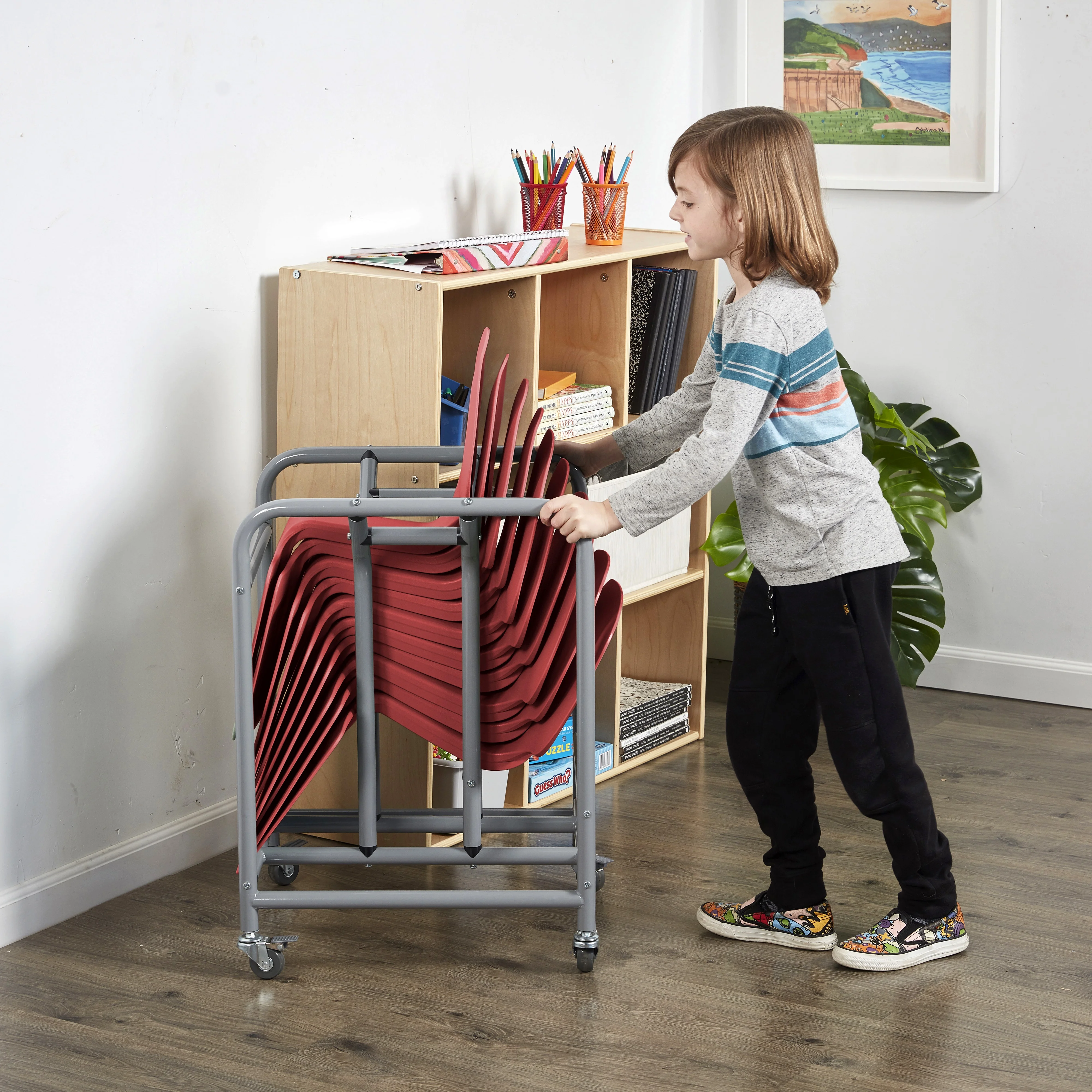 ECR4Kids The Surf Portable Lap Desk with Mobile Storage Cart, Blue, 10-Pack