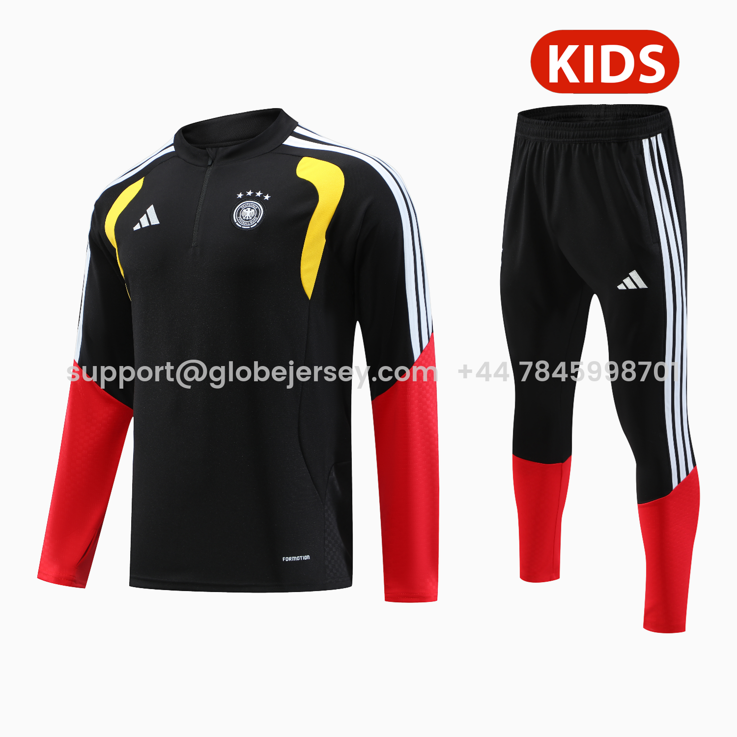 Germany 2026 Kids Long Sleeve Training Set - Black Top & Pants