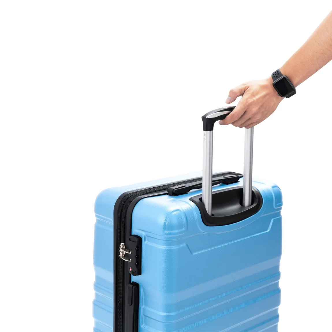 Luggage Sets New Model Expandable ABS Hardshell 3pcs Clearance Luggage Hardside Lightweight Durable Suitcase sets Spinner Wheels Suitcase with TSA Lock 20''24''28''(blue and brown)