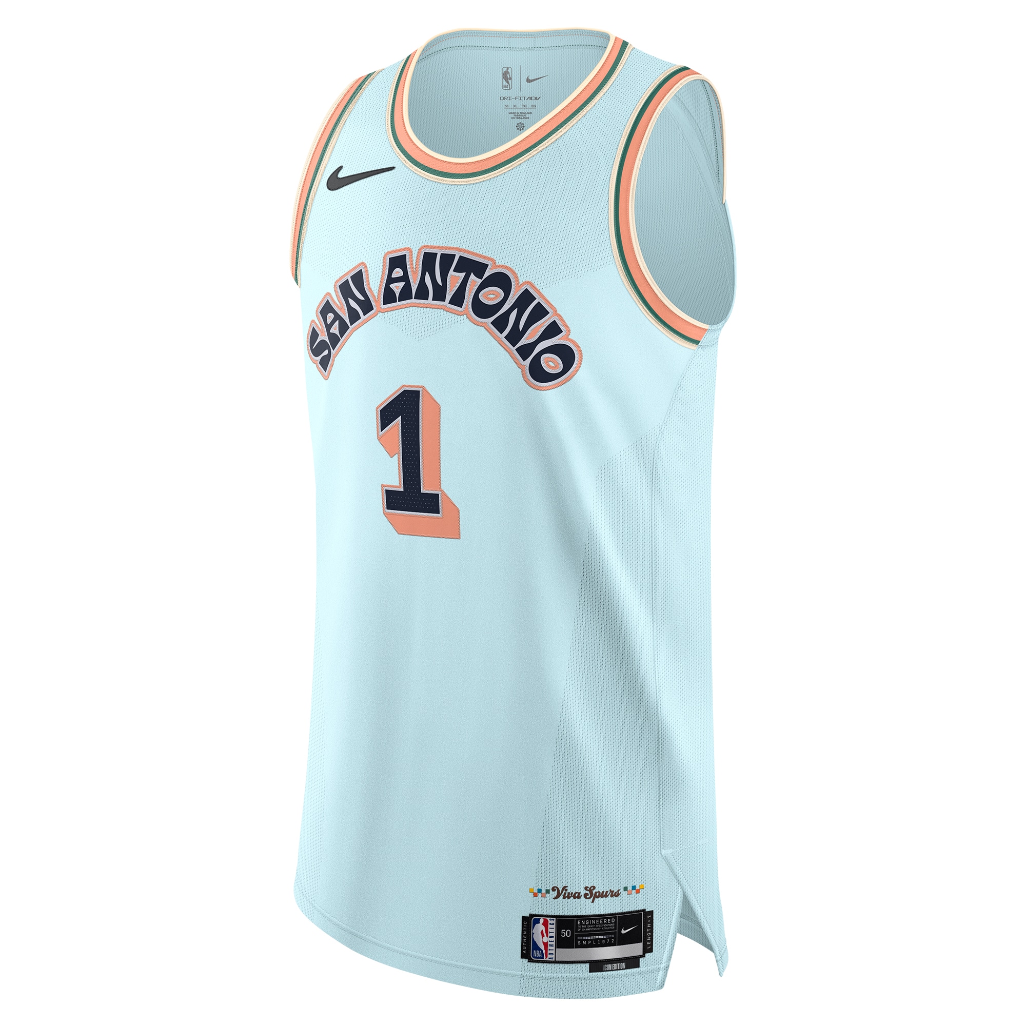 Men's San Antonio Spurs Victor Wembanyama Light Blue 2024/25 Player Jersey - City Edition