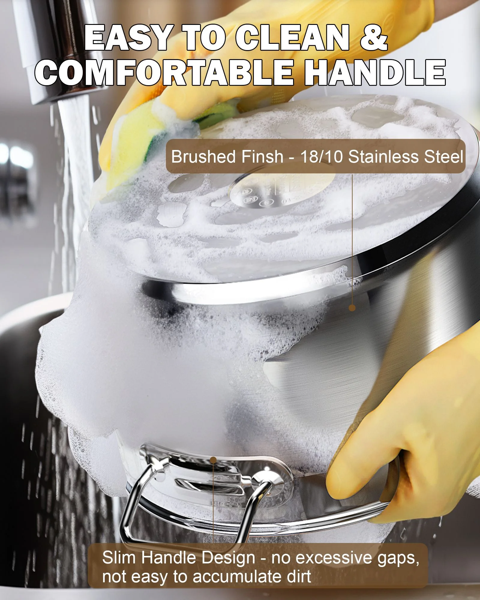 Cooks Standard Kitchen Cookware Sets Stainless Steel, Oven Safe Professional Pots and Pans Include Saucepan, Saut�� Pan, Stockpot with Lids, 8-Piece, Silver