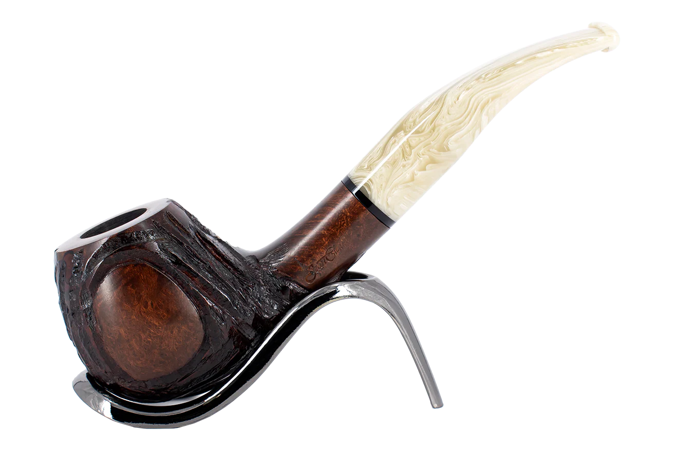Jean Claude 9mm Filter Dark Rustic Briar Smoking Pipe - Shape 56