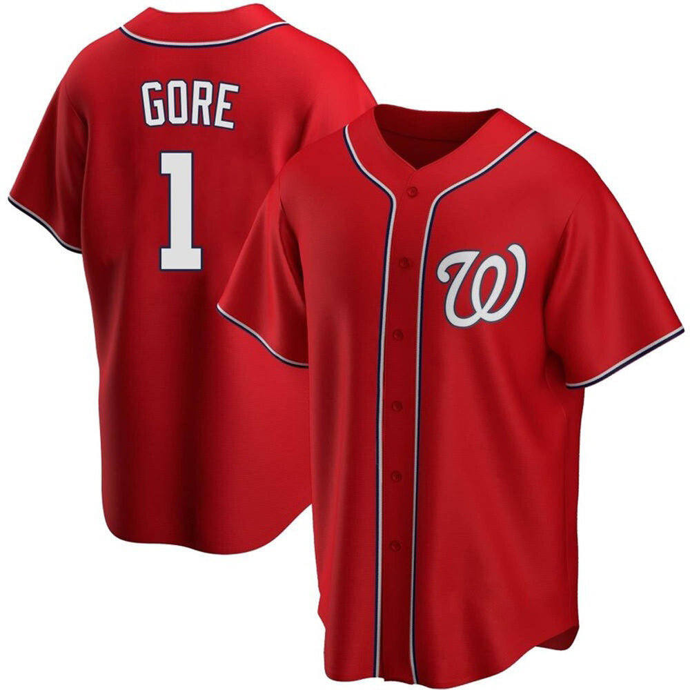 Men's Washington Nationals MacKenzie Gore Cool Base Replica Alternate Jersey - Red