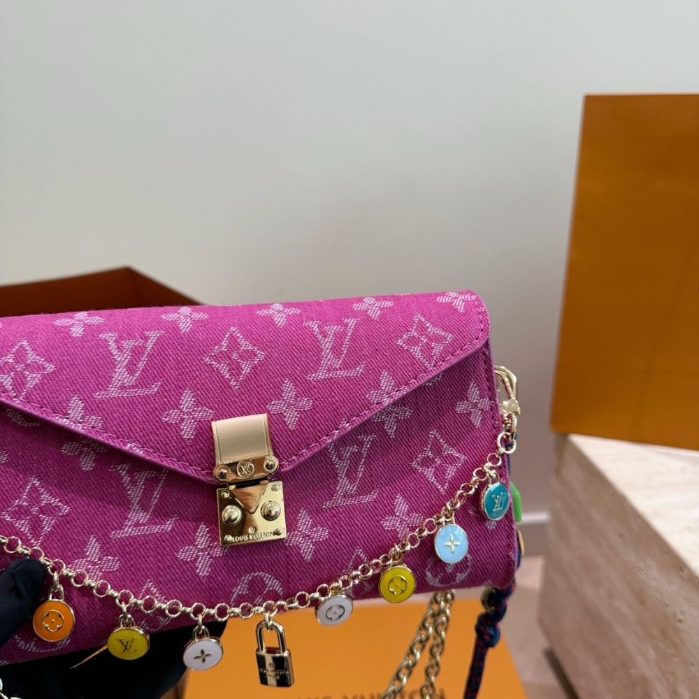 Louis Vuitton x Takashi Murakami Pouch Metis Pink Denim 20Cm