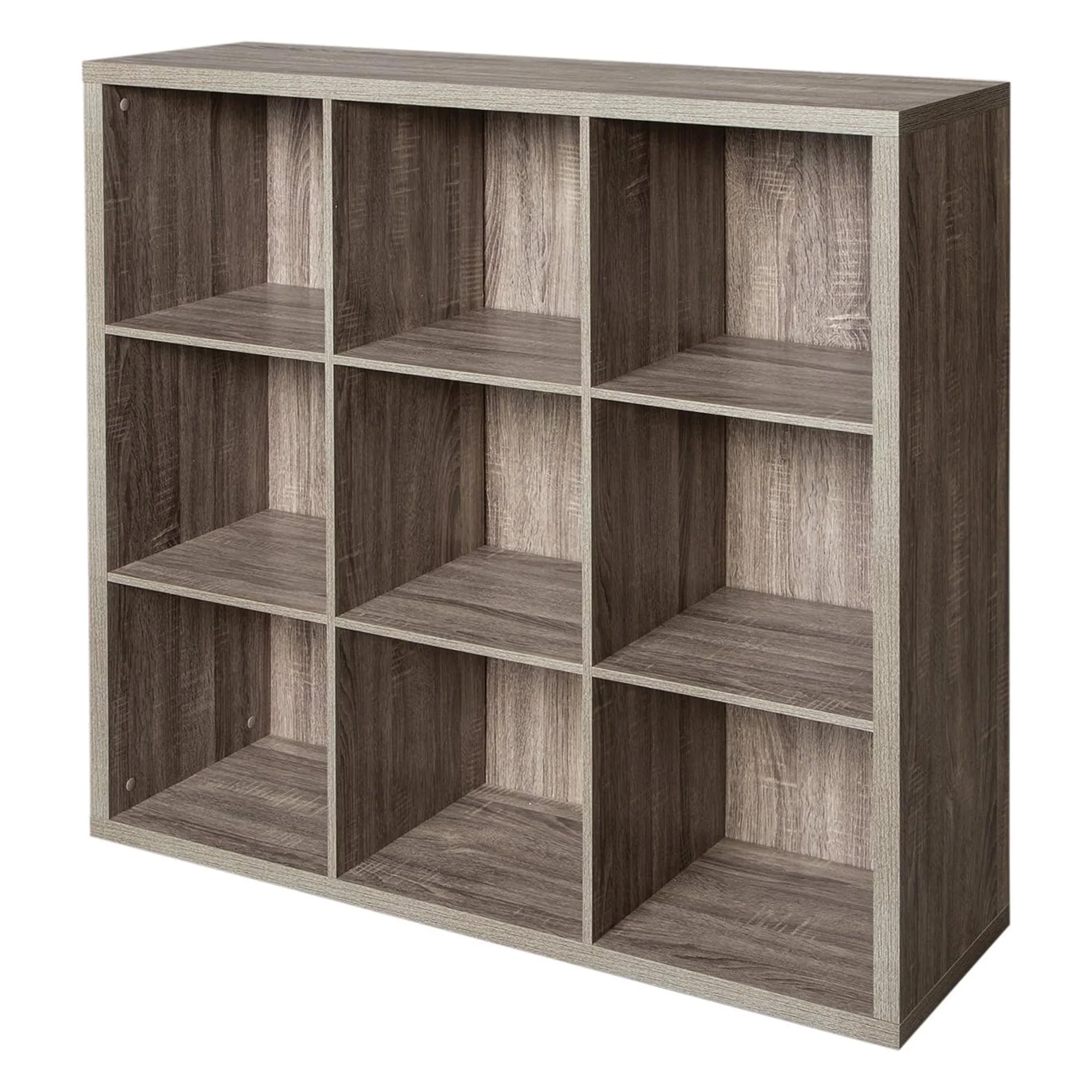 ClosetMaid 9 Cube Storage Shelf Bookshelf Organizer with Back Panel, Gray