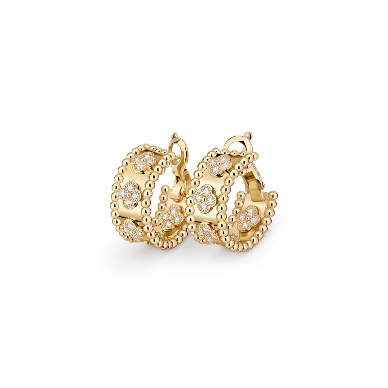 Perlée clovers hoop earrings