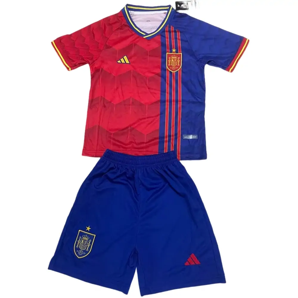 2025-26 Spain Home Match Children's Jersey Set - Fans Edition