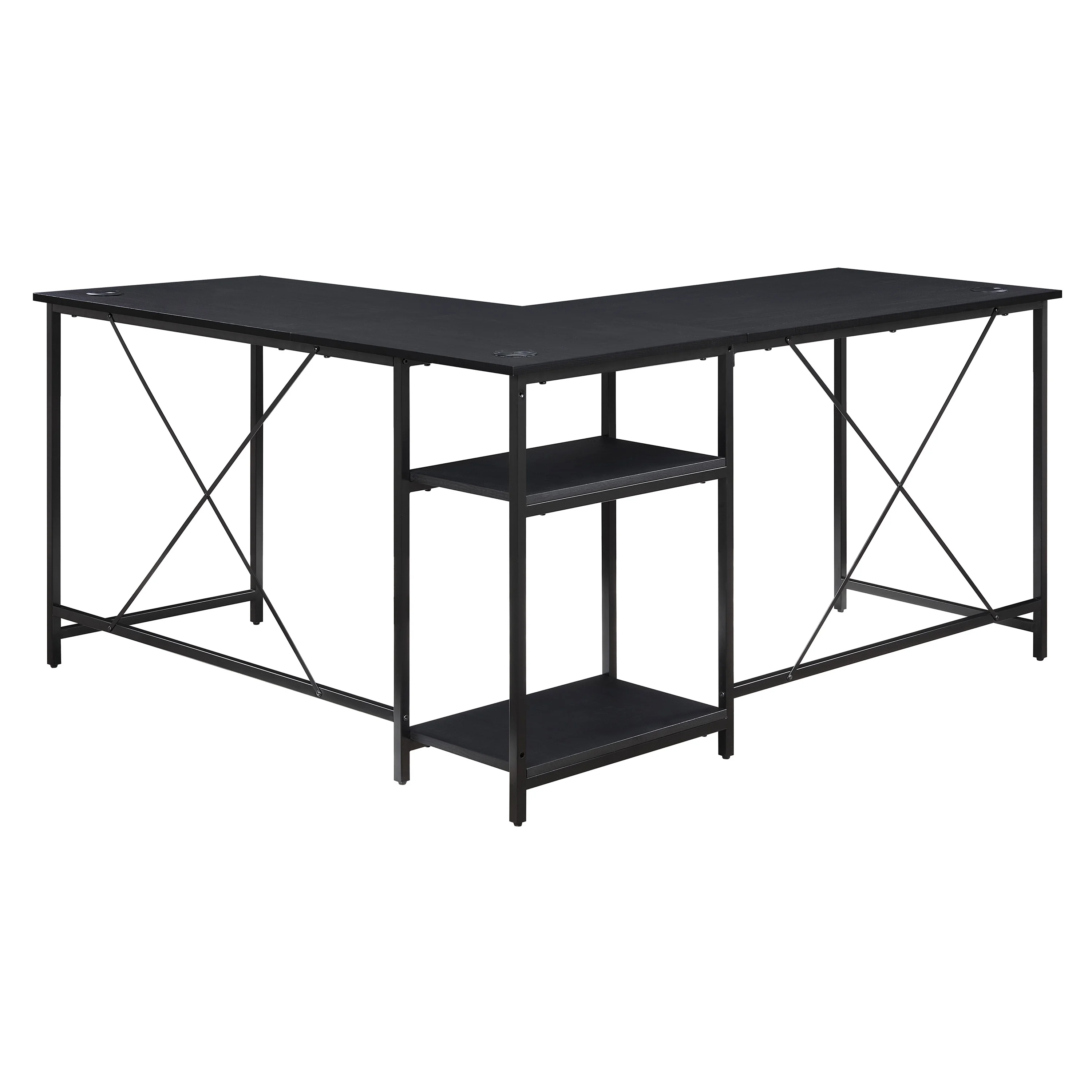 Mainstays Two-Way Convertible Desk with Lower Storage Shelf, Charcoal, for Adults and Teens