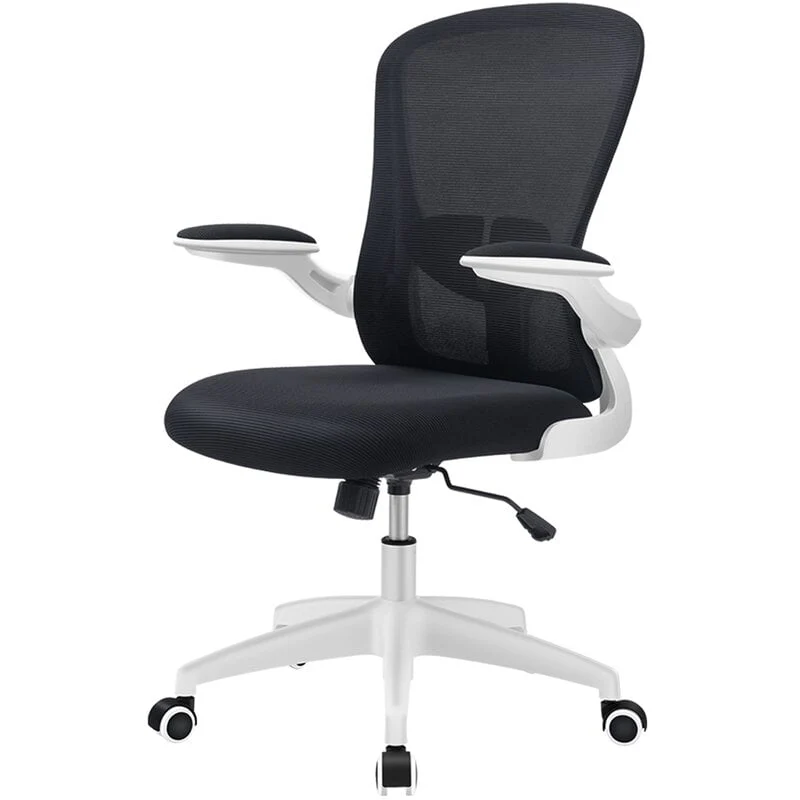 CoolHut Office Chair with Lumbar Support and Flip-up Arms, Ergonomic Desk Chair, Blue