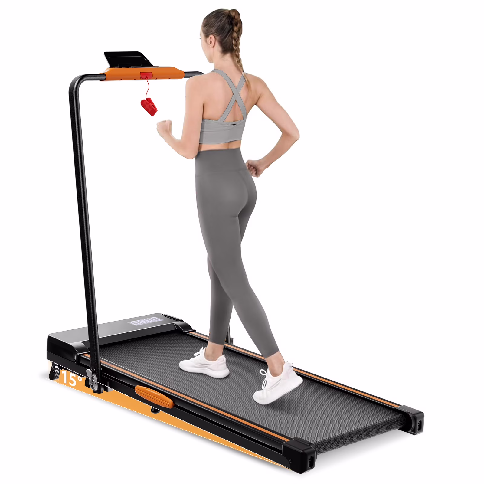 CoolHut Walking Pad, Under Desk Treadmill, 4-in-1 Home/Office Treadmill, Compact and Portable Foldable Treadmill, No Installation, Low Noise, LED Display,300 lb. Capacity with Remote Control