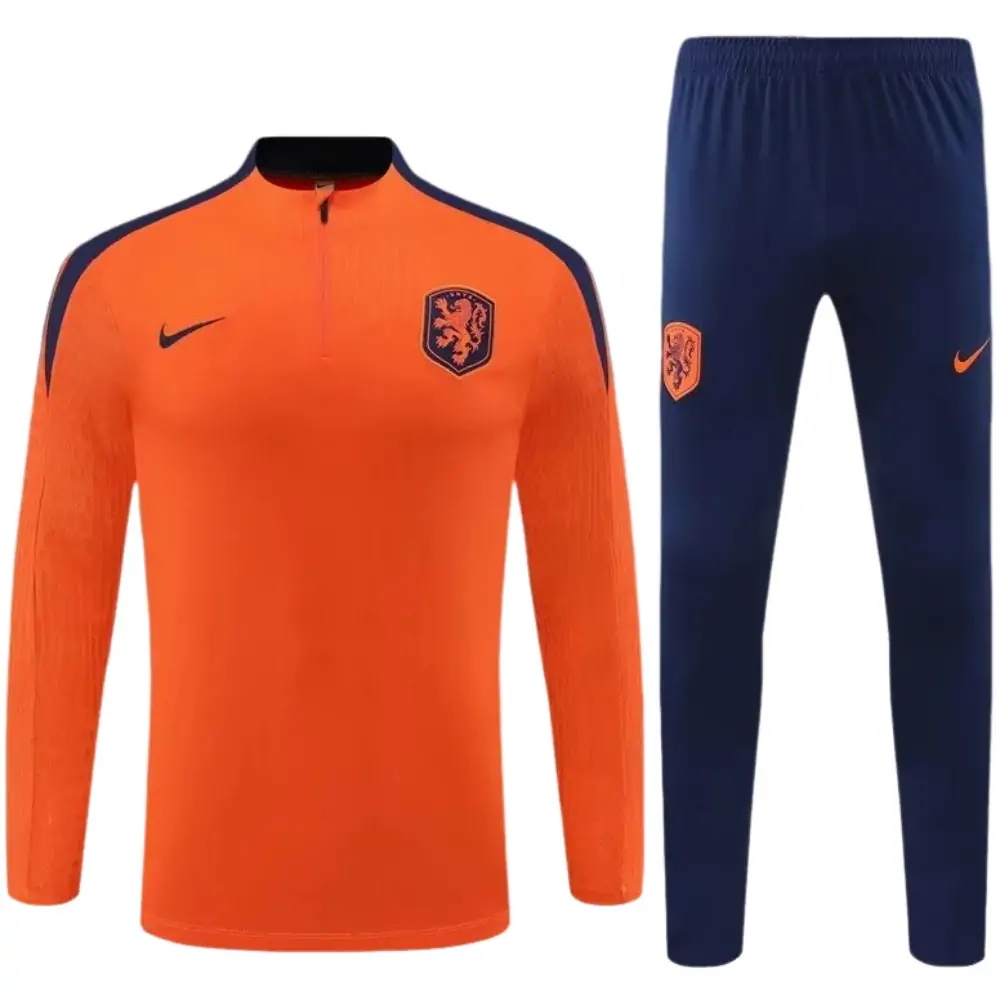 2024/25 Dutch half-pull training uniform orange 1:1 Thai quality suit