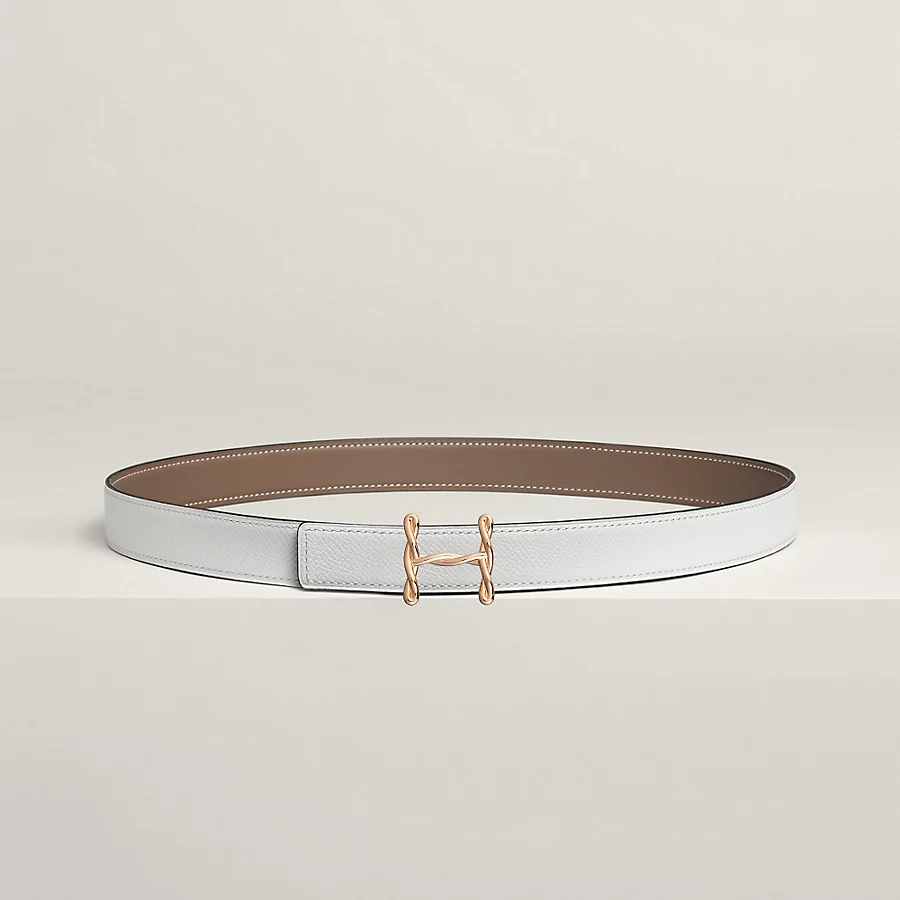 H Torsade belt buckle & Reversible leather strap 24 mm