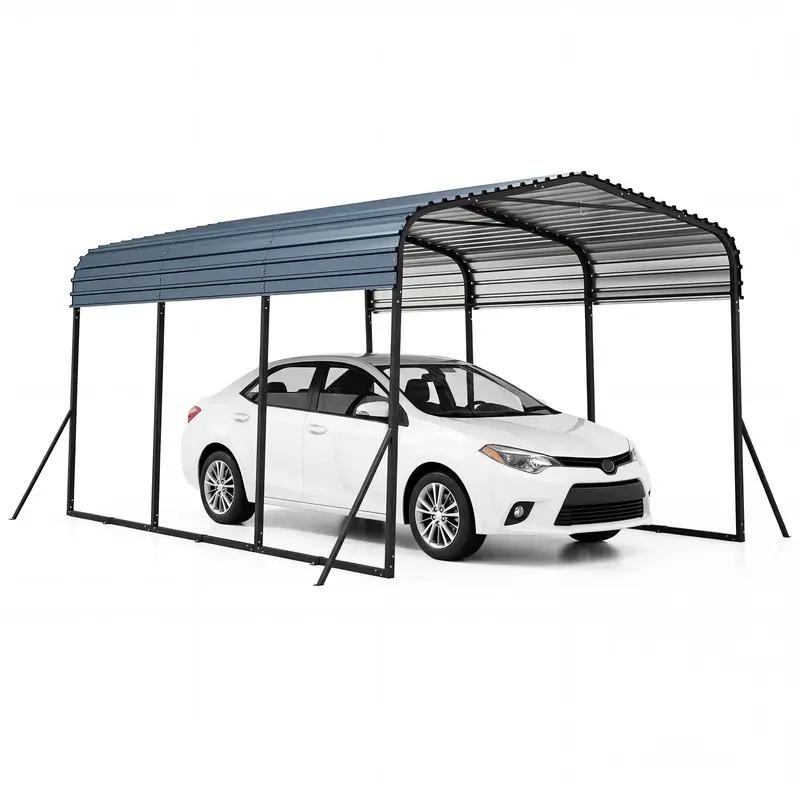 10′ x 14.5′ Heavy-Duty Galvanized Steel Carport Shelter for Outdoor Vehicle Protection
