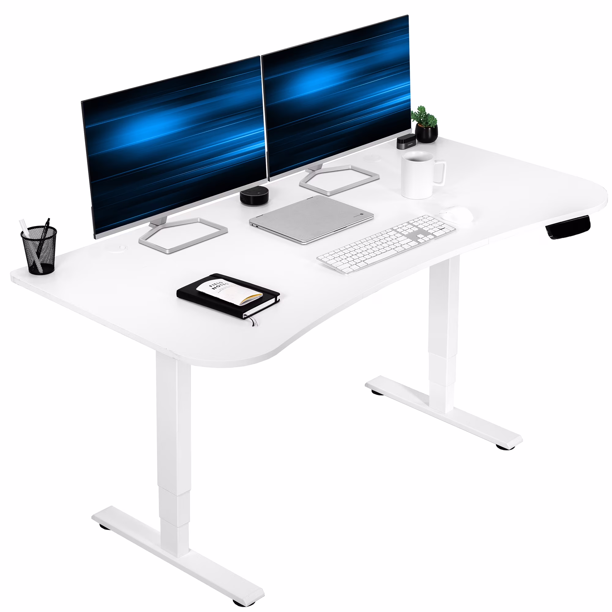 VIVO Reclaimed Wood / Black 63�?x 32�?Electric Height Adjustable Stand Up Desk