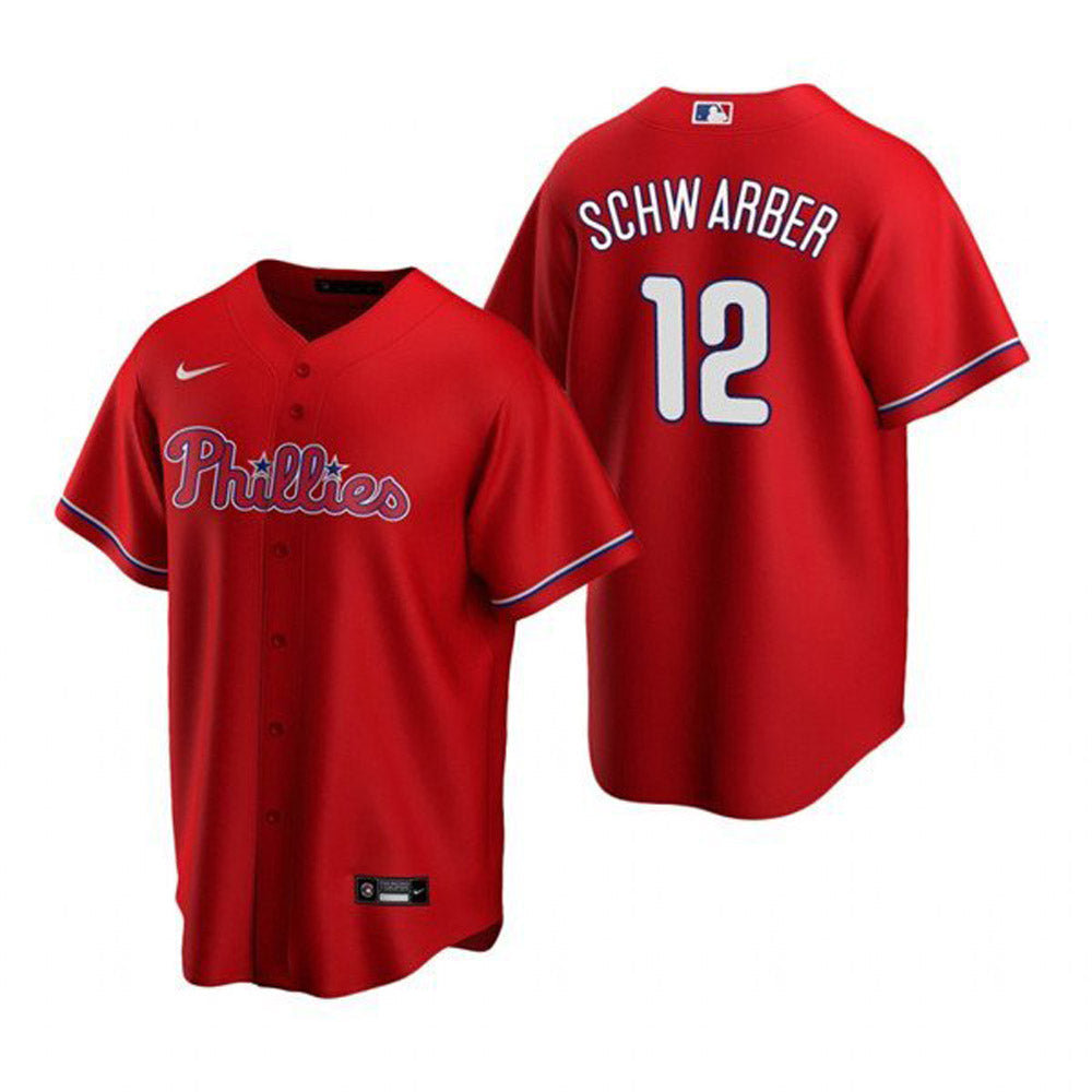 Men's Philadelphia Phillies Kyle Schwarber Cool Base Replica Alternate Jersey - Red