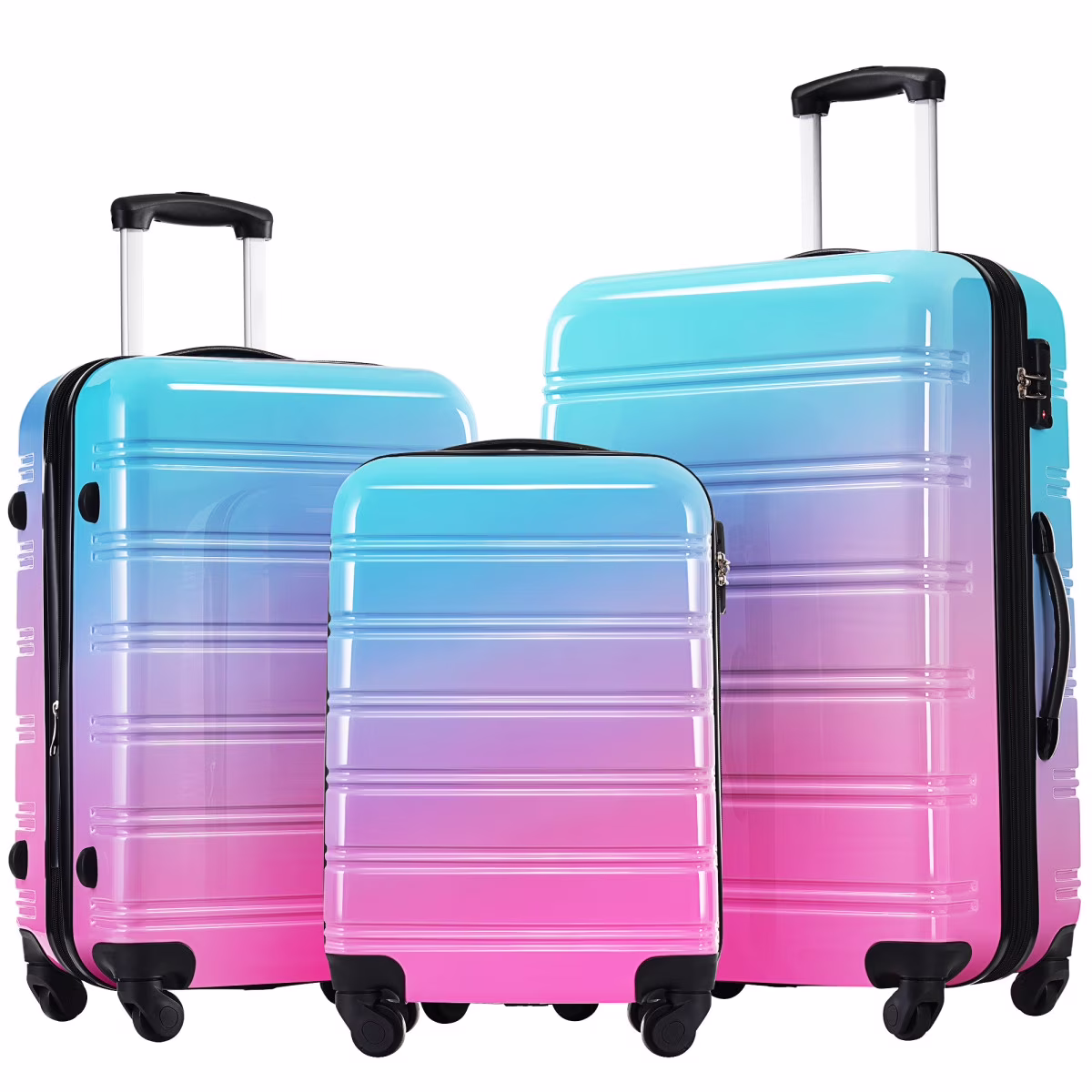 Luggage Sets 3 Piece, Hardside Expandable Ultra Durable PC Lightweight Carry On, Travel Suitcase Set with TSA Lock Spinner Wheels, Multicolor Purple
