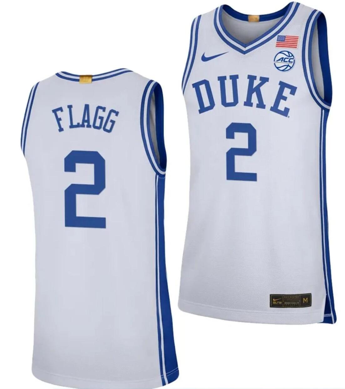 Cooper Flagg Jersey #2 Duke Blue Devils College Basketball White