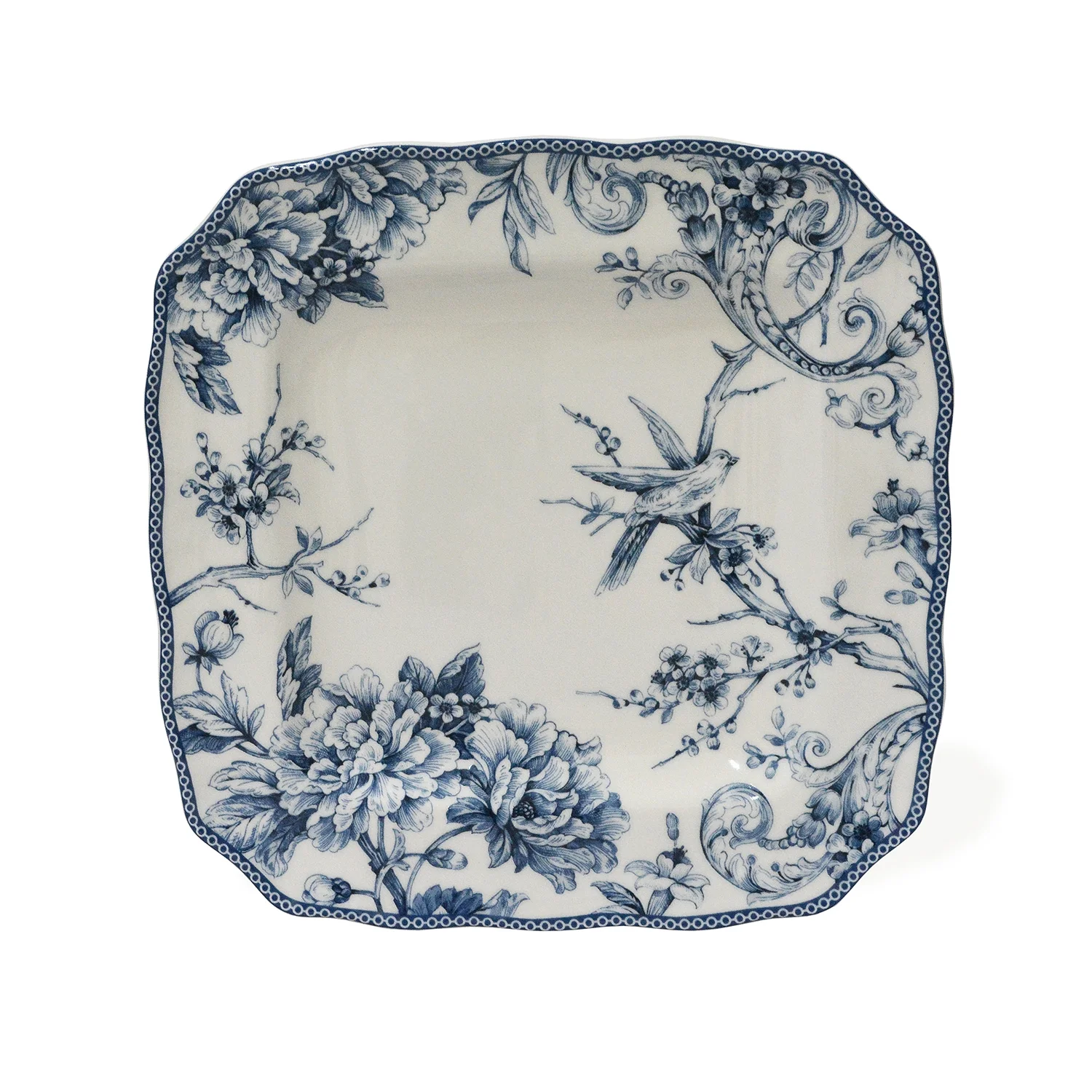 222 Fifth Adelaide Round 16-Piece Porcelain Dinnerware Set, Black Toile