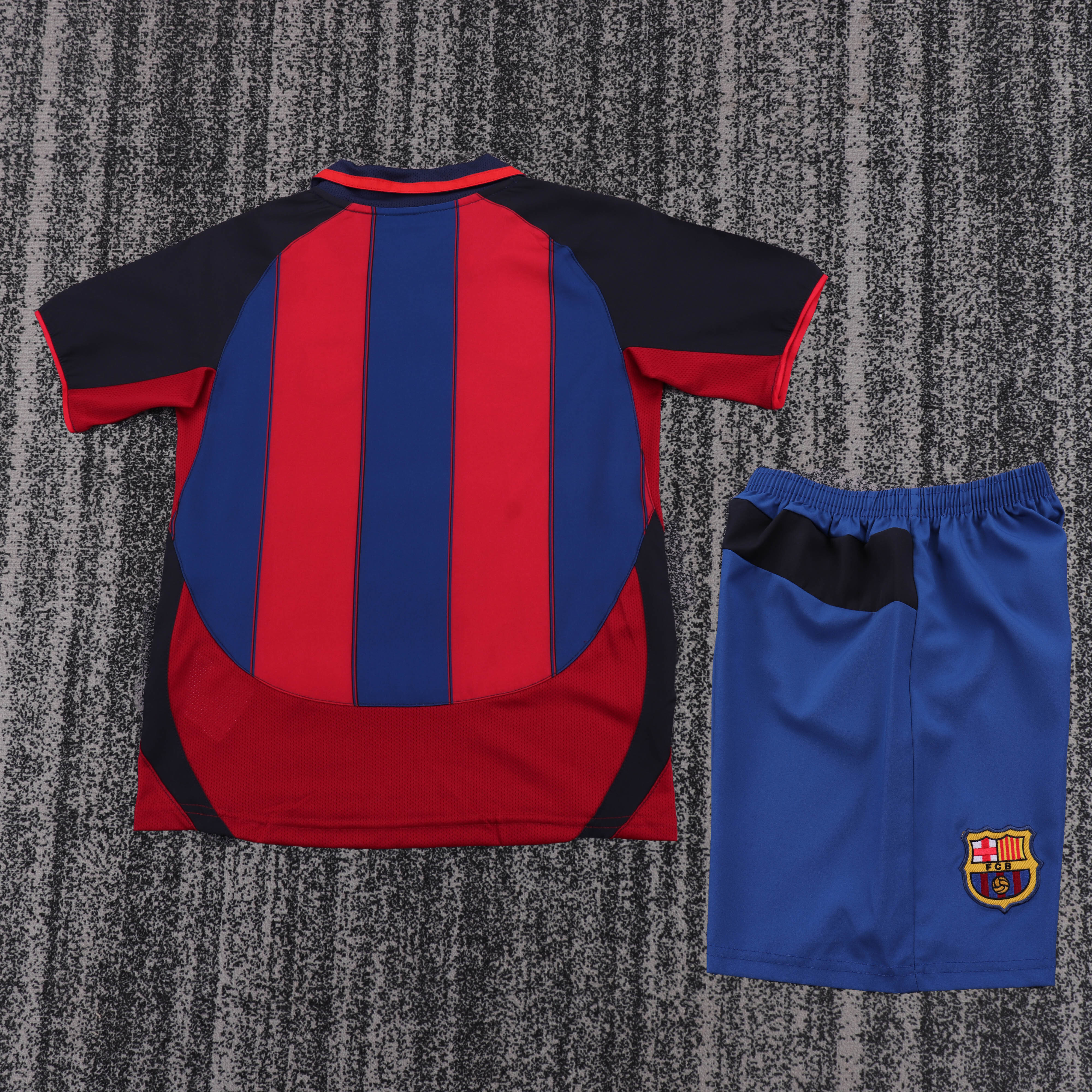 2003-04 Barcelona Home Retro Children's Jersey Set - Fans Edition