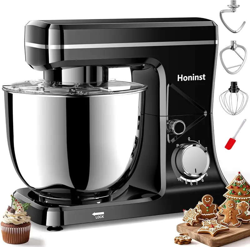 10-Speed Stand Mixer – 6-Quart Tilt-Head Model with 8-in-1 Splash Guard and Dishwasher-Safe Attachments