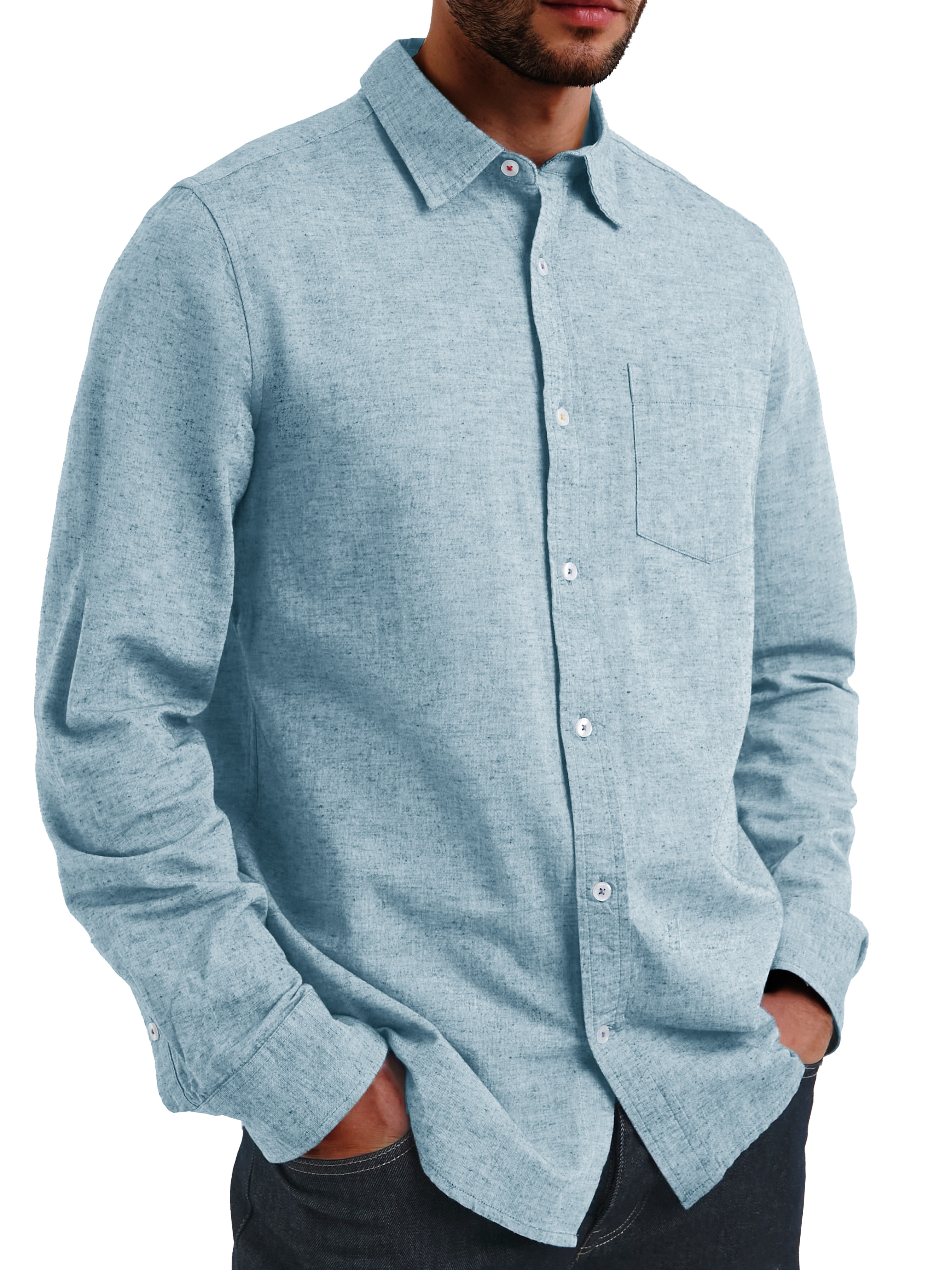 Men's Fashion Casual Lapel Long Sleeve Shirt