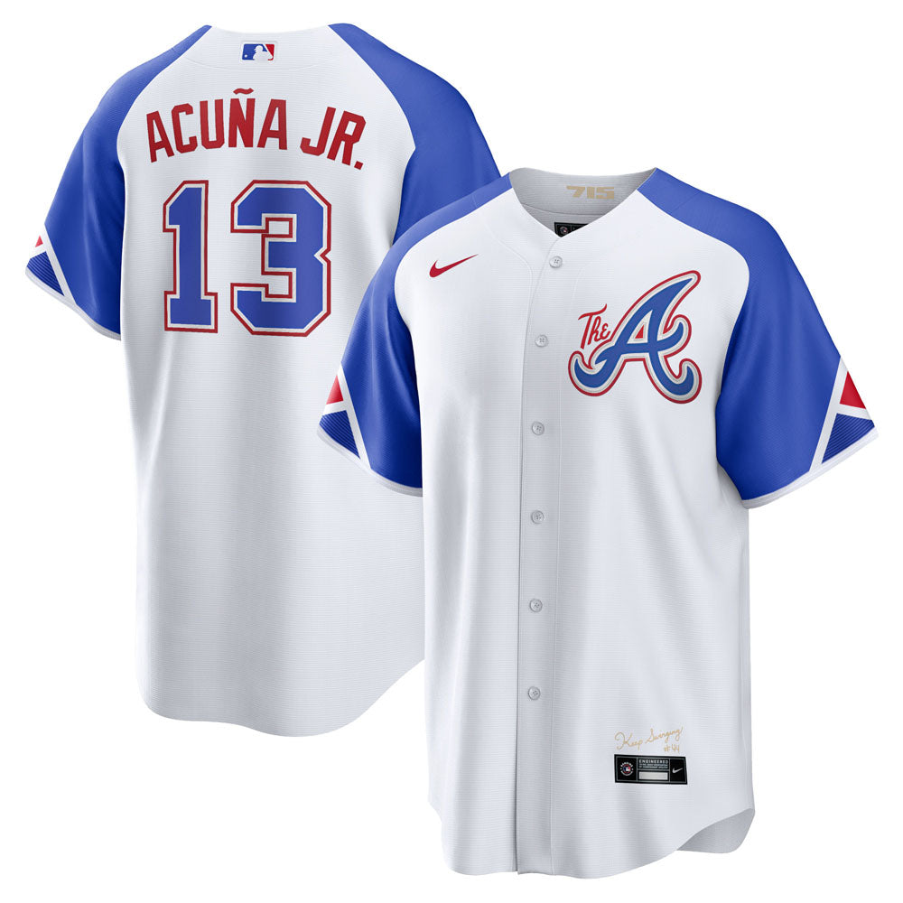 Men's Atlanta Braves Ronald Acuña Jr. 2023 City Connect Replica Jersey - White