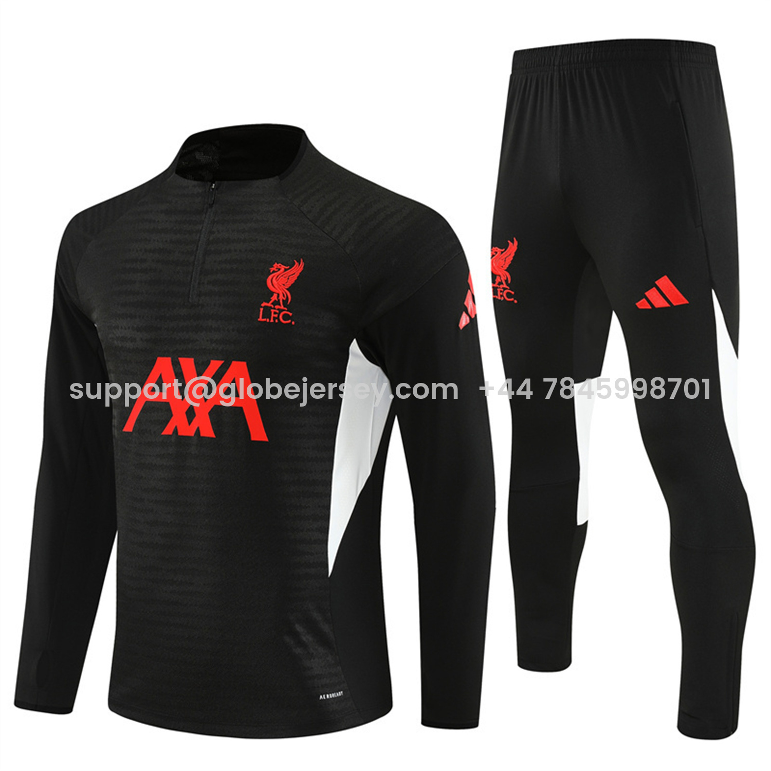 Liver.pool 25-26 Long Sleeve Training Set - Player Version - Black Top & Black Pants
