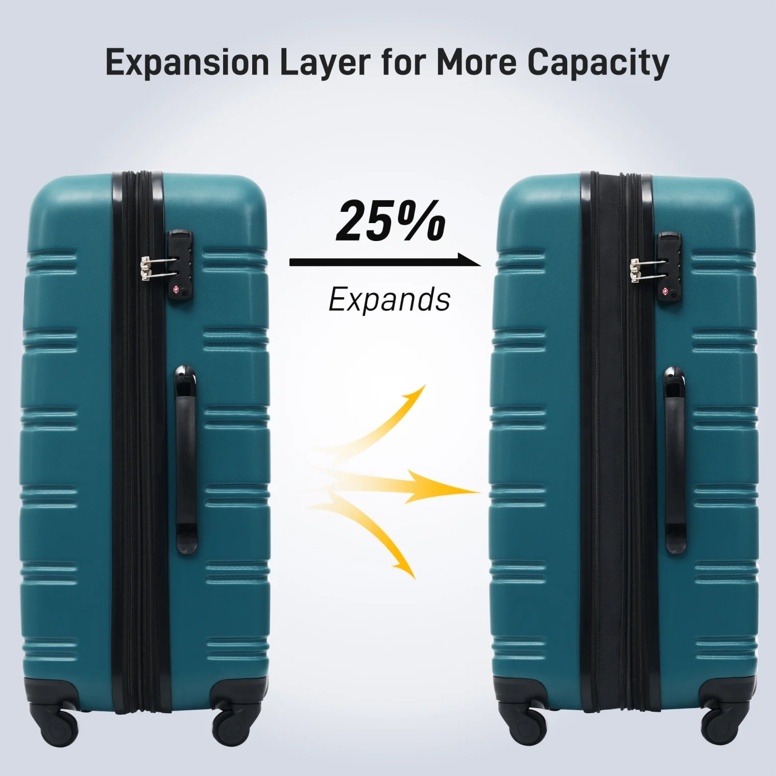 Luggage Sets 3 Piece, Hardside Expandable Ultra Durable PC Lightweight Carry On, Travel Suitcase Set with TSA Lock Spinner Wheels, Multicolor Purple