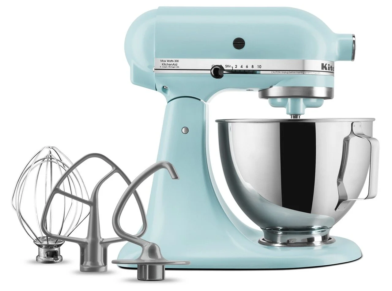 KitchenAid Deluxe Series 4.5 Quart Tilt-Head Stand Mixer with Stainless Bowl, Contour Silver, KSM97CU