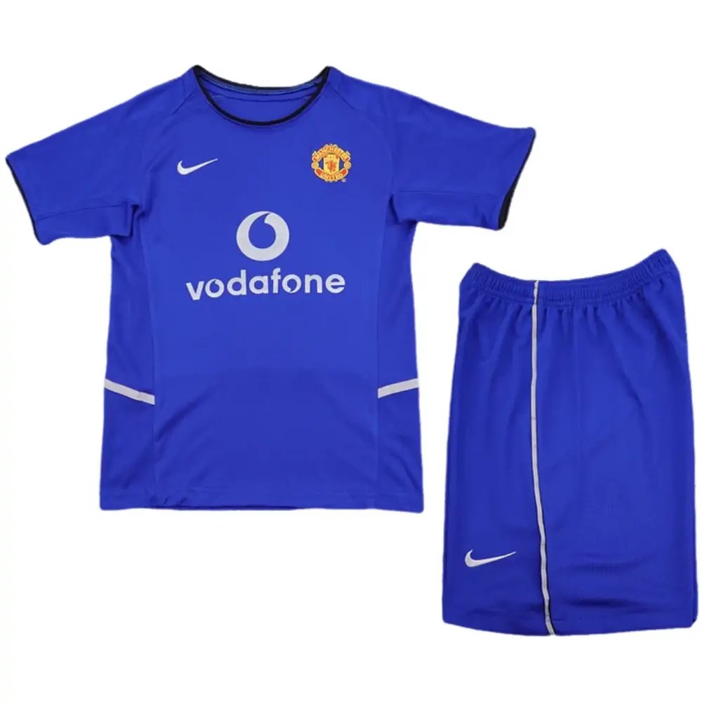 2002-03 Manchester United Second Away Match Retro Children's Jersey Set - Fans Edition