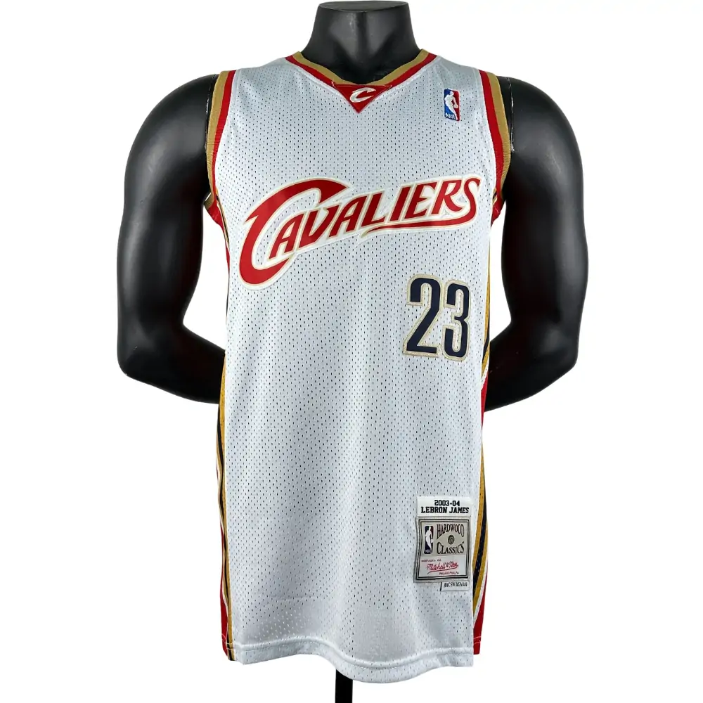 Embroidered MN Retro Jersey Cavaliers 03/04 Season White No. 23 James