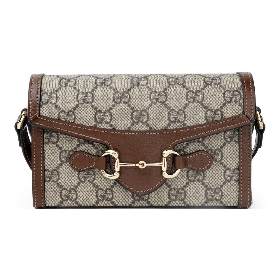 Gucci Horsebit 1955 Canvas & Leather Shoulder Bag