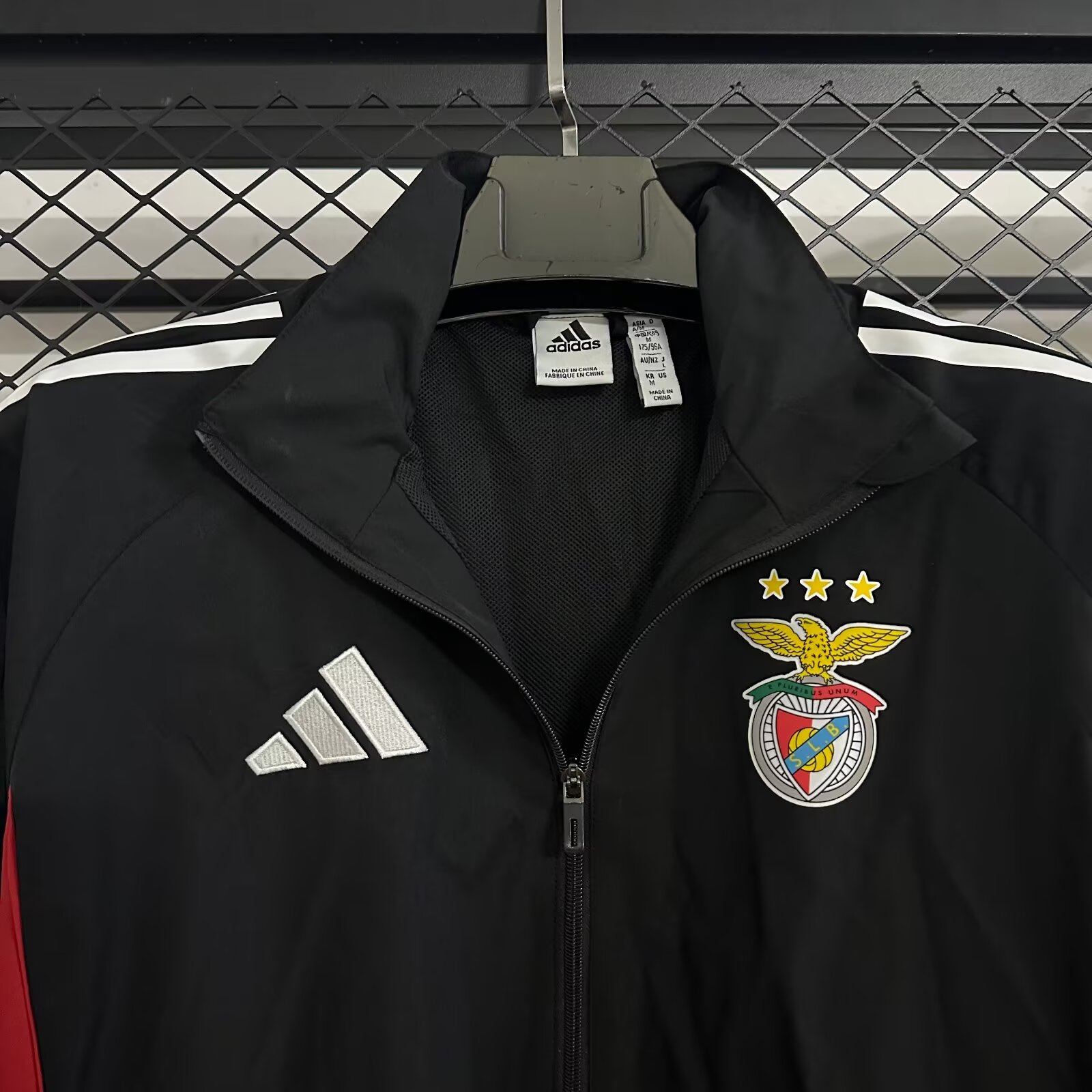 2025/26 Benfica Black Training Waterproof Windbreaker