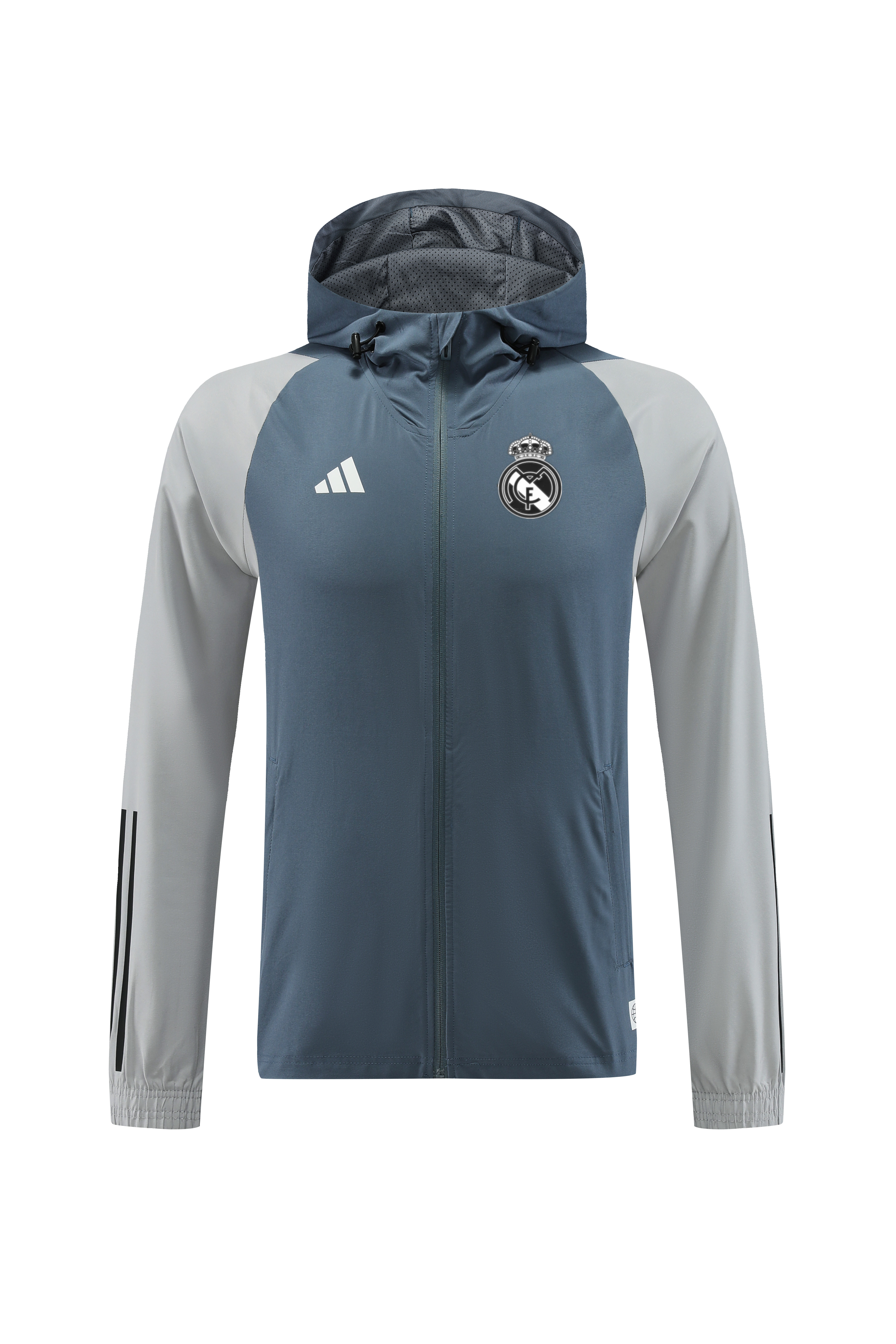 2023/2024 Real Madrid gray long-sleeved windbreaker
