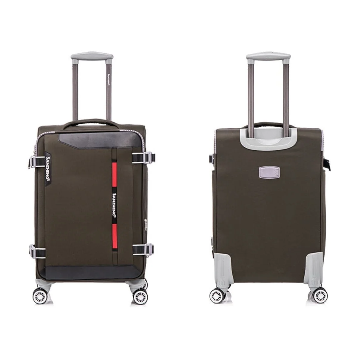 4-Piece Sage Green Softside Luggage Set with Spinner Wheels, Lightweight Expandable Suitcases (20