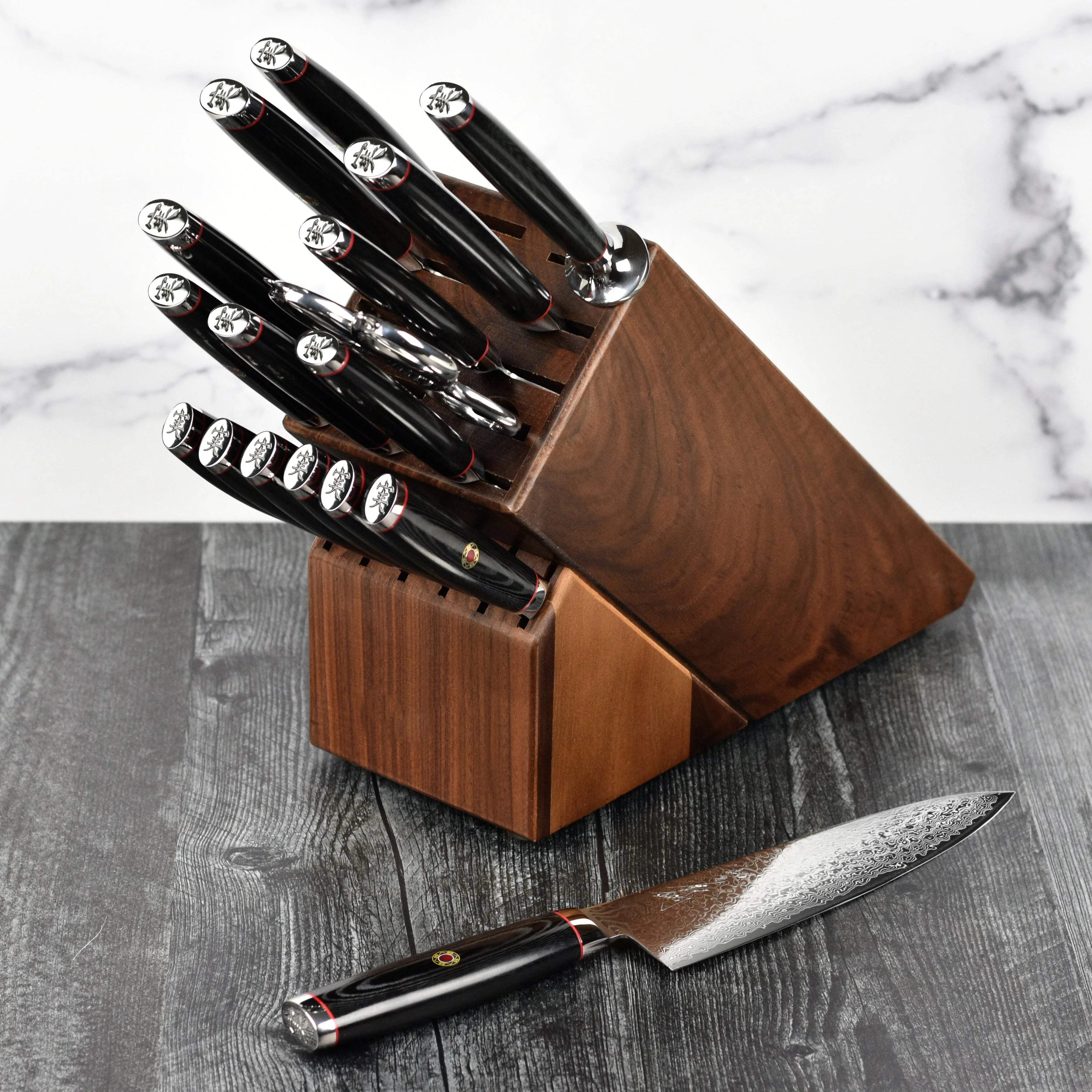 Enso SG2 18 Piece Walnut Knife Block Set - Made in Japan